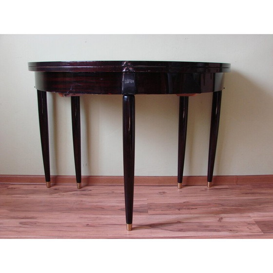 Image 1 of Vintage console in mahogany wood and brass, 1950