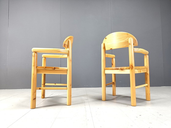 Image 1 of Rainer Daumiller Pine Wood Dining Chairs For Hirtshals Savvaerk Set Of 7, 1980S