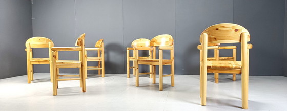 Image 1 of Rainer Daumiller Pine Wood Dining Chairs For Hirtshals Savvaerk Set Of 7, 1980S