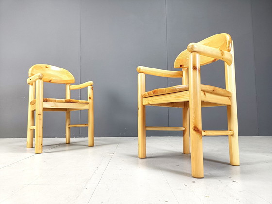 Image 1 of Rainer Daumiller Pine Wood Dining Chairs For Hirtshals Savvaerk Set Of 7, 1980S