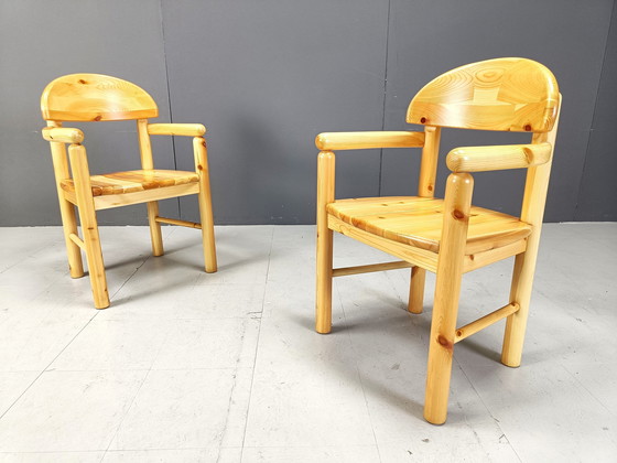 Image 1 of Rainer Daumiller Pine Wood Dining Chairs For Hirtshals Savvaerk Set Of 7, 1980S