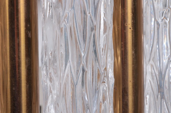 Image 1 of Kaiser Leuchten Lampadario vintage rotondo in vetro cristallo ghiaccio, anni '60