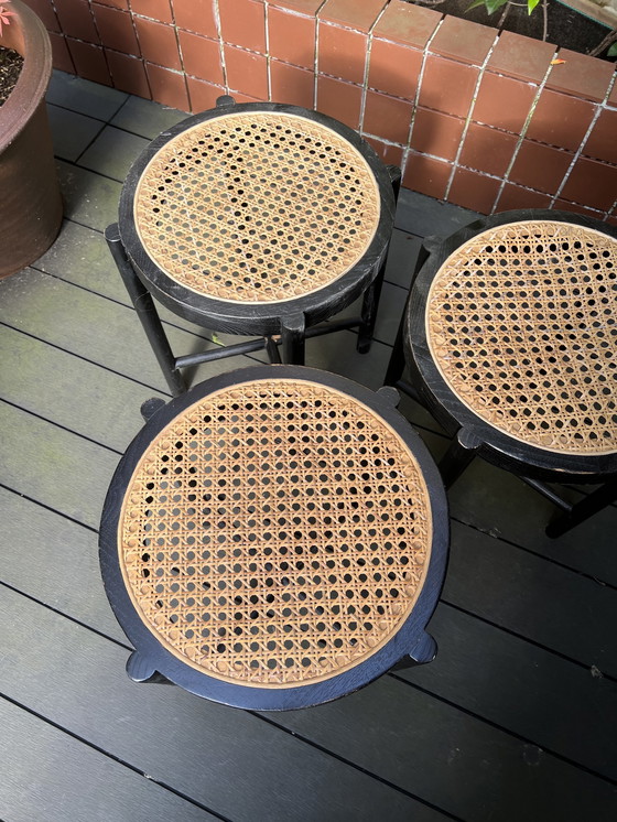 Image 1 of 3x Rattan stool