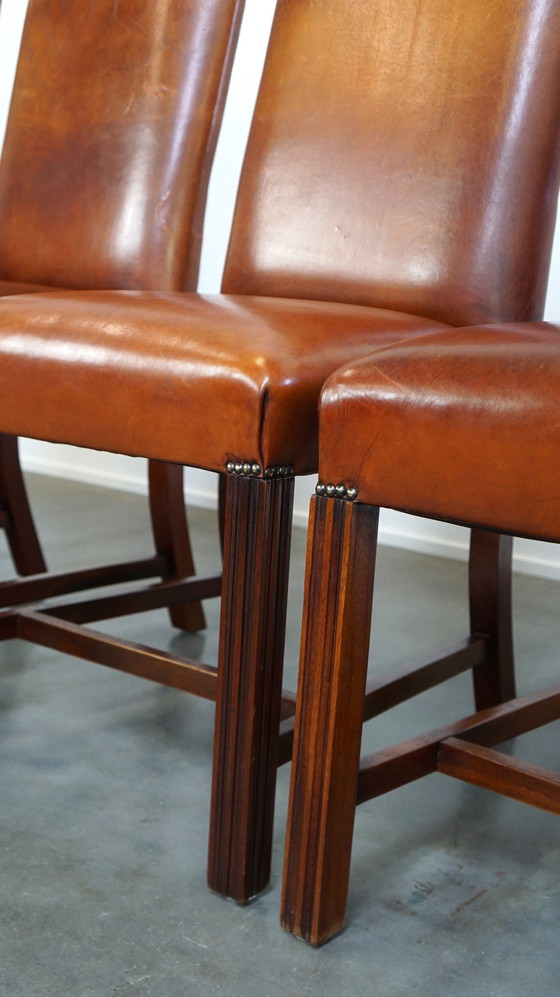 Image 1 of 4 X Sheep Leather Dining Chair