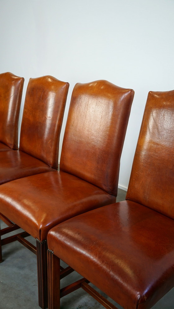 Image 1 of 4 X Sheep Leather Dining Chair