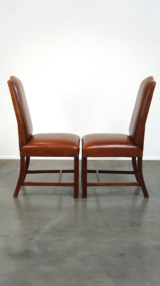 Image 1 of 4 X Sheep Leather Dining Chair