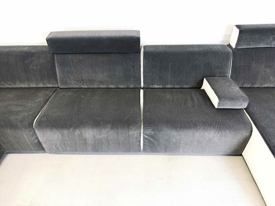 Image 1 of Corner sofa couch Cor Kelp fabric (velvet) leather gray white design