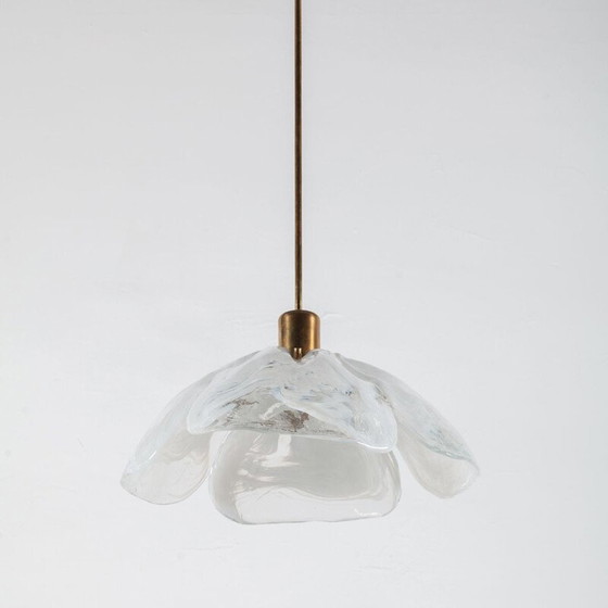 Image 1 of Vintage ice glass pendant lamp by J.T. Kalmar for Kalmar, 1970s
