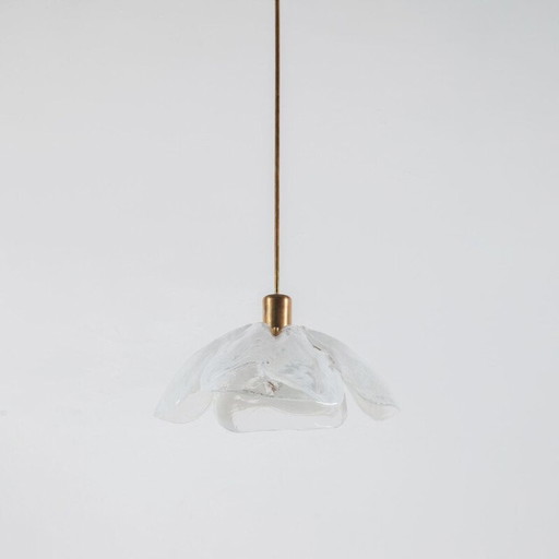Vintage ice glass pendant lamp by J.T. Kalmar for Kalmar, 1970s
