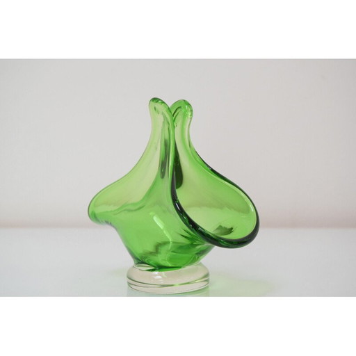 Vintage art glass bowl by Josef Hospodka for Chribska Glassworks, Czechoslovakia 1960