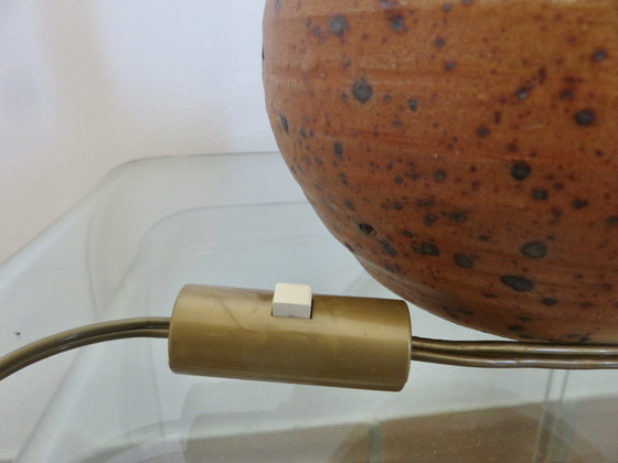 Image 1 of Enamelled Stoneware And Pyrity Lamp Signed André Truchon-Blasini