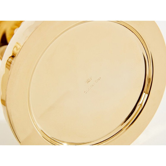 Image 1 of Pair of vintage brass ostrich egg candlesticks by Christian Dior, 1970
