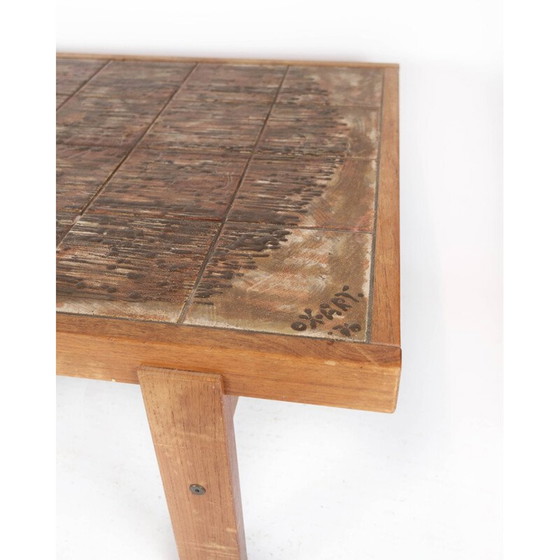 Image 1 of Tavolino da caffè vintage in teak con piastrelle, Danimarca 1960