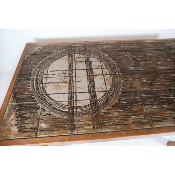 Image 1 of Tavolino da caffè vintage in teak con piastrelle, Danimarca 1960