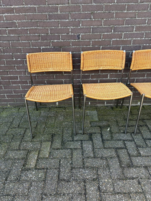 4X Rattan Chair In The Style Of Martin Visser