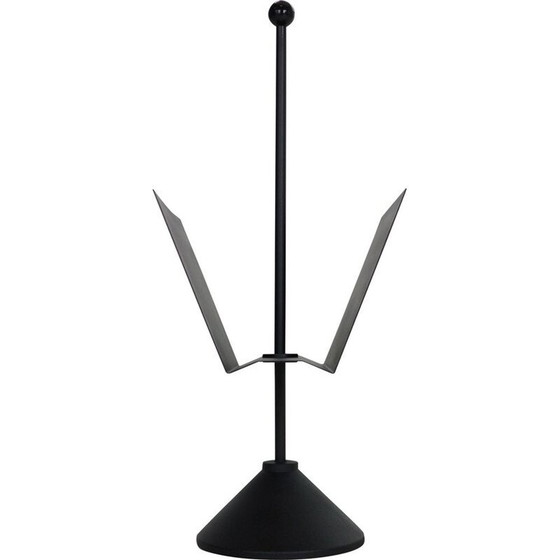 Image 1 of Revistero vintage minimalista de metal negro de Porada Arredi, Italia, 1980
