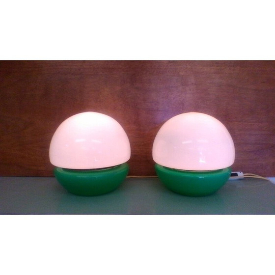 Image 1 of Coppia di lampade da tavolo vintage in vetro di Kamenicky Šenov, 1970