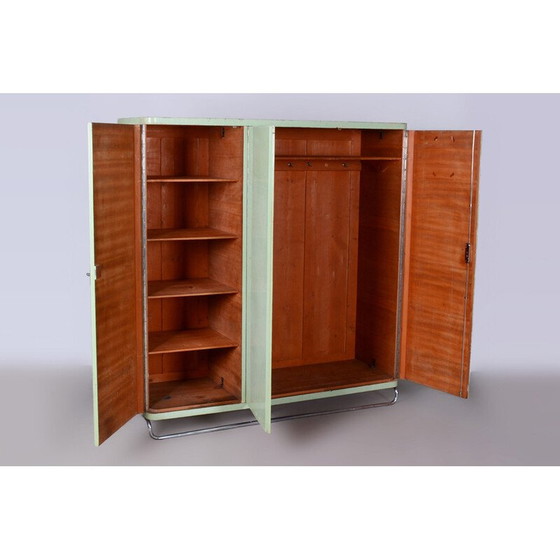 Image 1 of Vintage Bauhaus green chrome cabinet for Hynek Gottwald, Czechoslovakia 1930