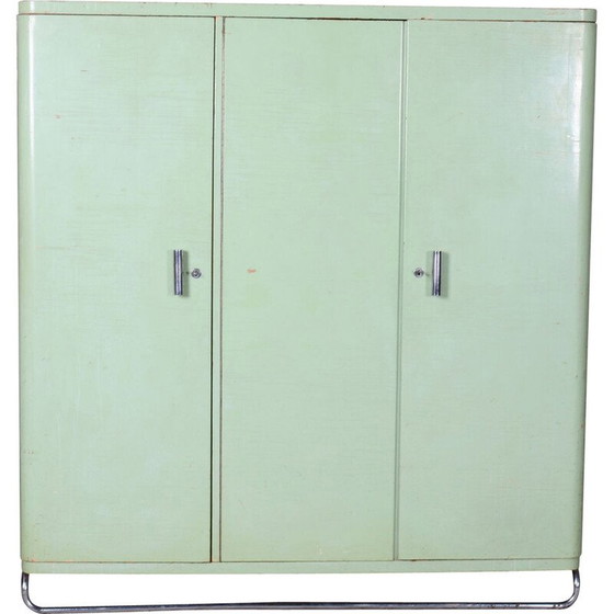 Image 1 of Vintage Bauhaus green chrome cabinet for Hynek Gottwald, Czechoslovakia 1930