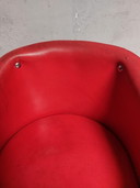 Red Leather Armchair Memphis Style 80'