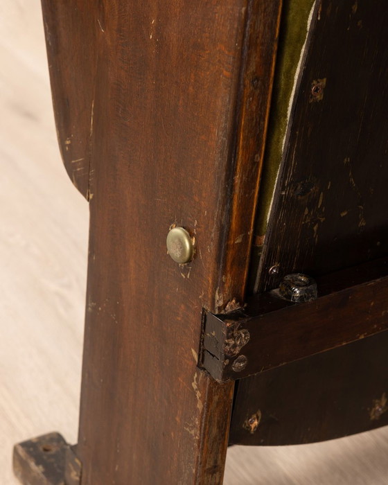 Image 1 of Vintage Italian Cinema Chair in Green Velvet, 1960s