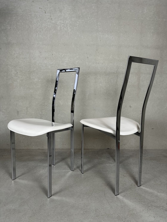Image 1 of 6 sillas de comedor Cattelan Italia - Cuero y cromo