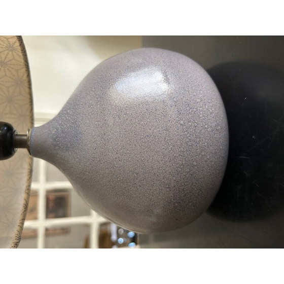 Image 1 of Vintage enameled blue ceramic lamp for Condres, 1970