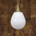 Lámpara colgante Art Déco de gran tamaño con forma de gota de opalina