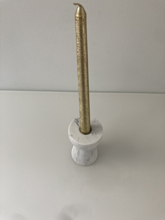 Image 1 of Design Candlestick Of White Marble