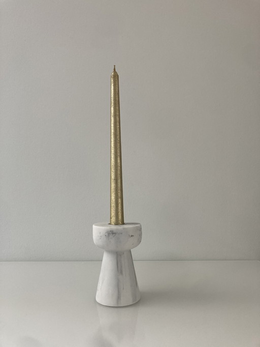 Design Candlestick Of White Marble