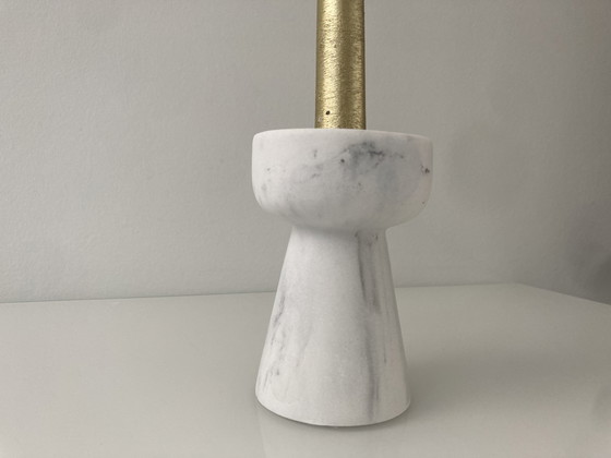 Image 1 of Design Candlestick Of White Marble