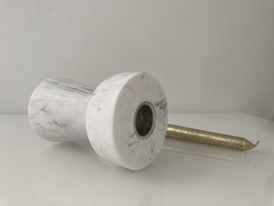 Image 1 of Design Candlestick Of White Marble