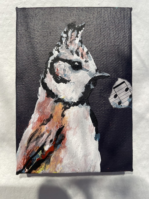 Painting Of A Crested Tit