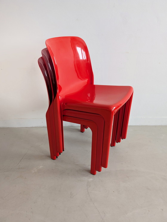 Image 1 of Set da pranzo &#39;Selene&#39; rosso di Vico Magistretti per Artemide anni &#39;60