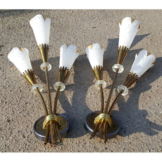 Image 1 of Pair of vintage wall lamps by Lunel, Paris 1950