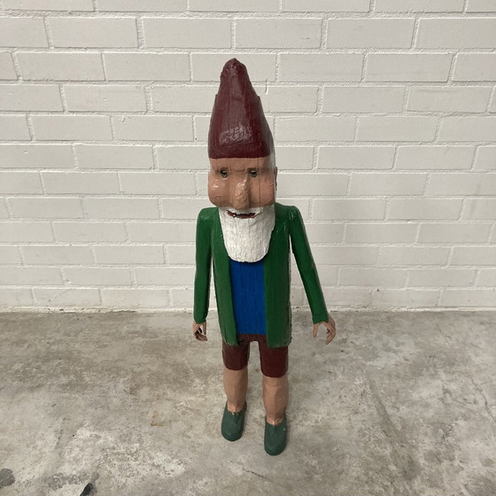 Image 1 of Old Wooden Statue Gnome