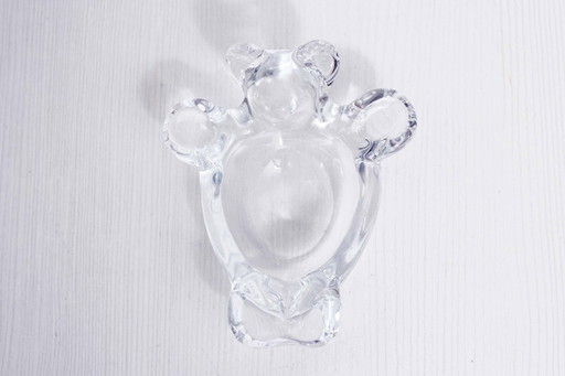 Teddy bear Vannes le Châtel crystal ashtray