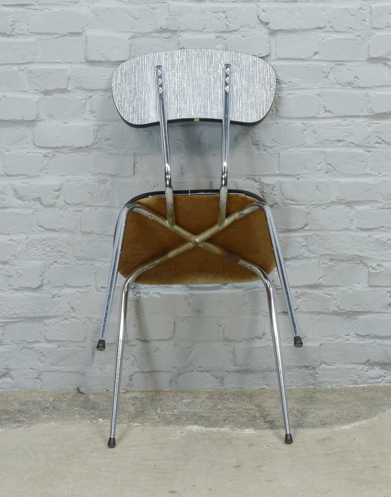 Image 1 of Set of Two Zebra Black & White Vintage Design Brabantia Kitchen Chairs, The Netherlands, 1960s. Ref. CH220-2