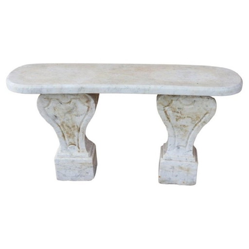 White Marble Garden Bench