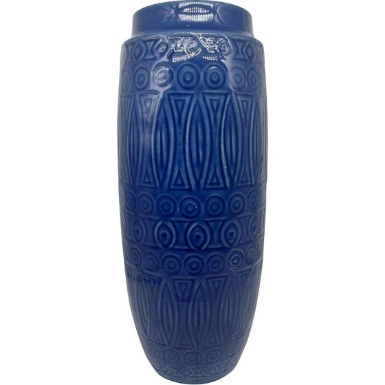 Image 1 of Vintage blue ceramic vase, 1960