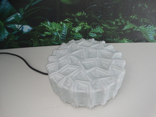 Milk Glass Wall Lamp With Relief Pattern