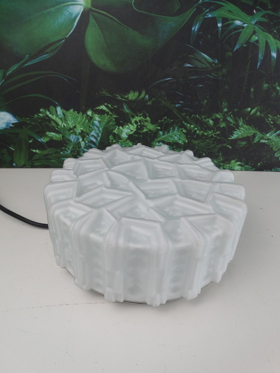 Image 1 of Milk Glass Wall Lamp With Relief Pattern