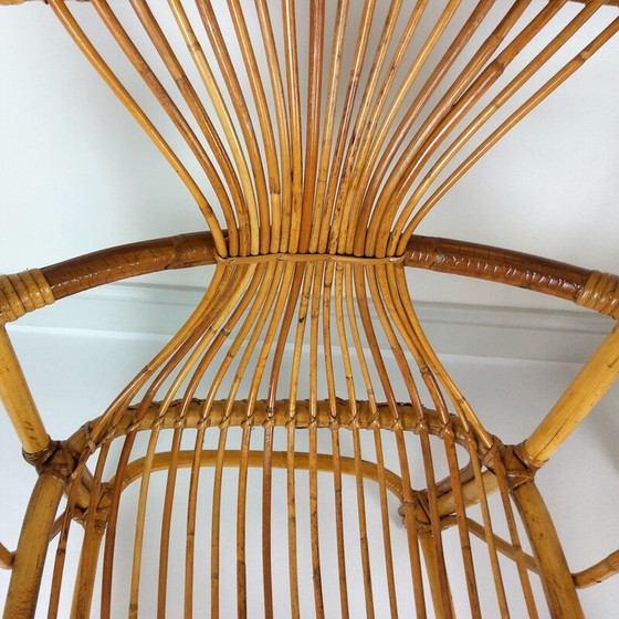 Image 1 of Pair of Large vintage bamboo rattan armchairs 1960