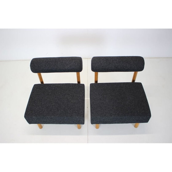 Image 1 of Pair of vintage armchairs in wood and fabric, Czechoslovakia 1970