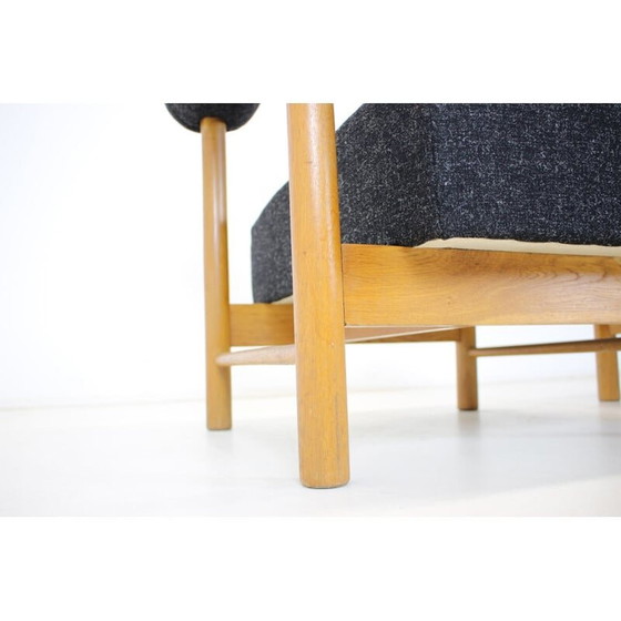 Image 1 of Pair of vintage armchairs in wood and fabric, Czechoslovakia 1970