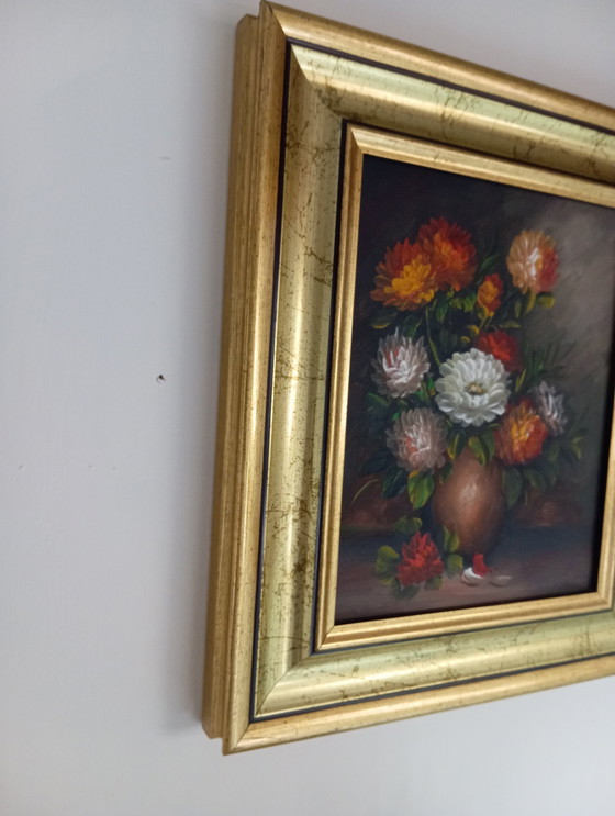 Image 1 of Oil On Canvas Peony Bouquet