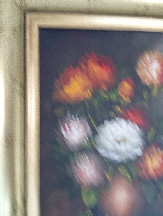 Image 1 of Oil On Canvas Peony Bouquet