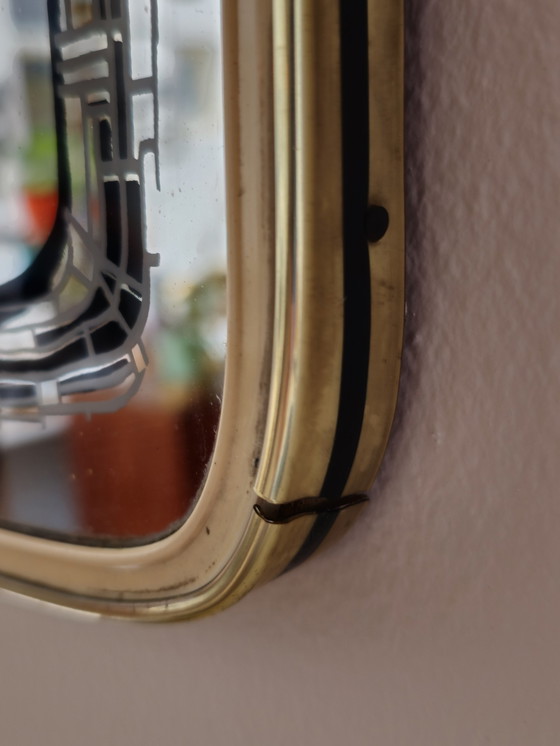 Image 1 of Specchio da parete vintage, oro e nero