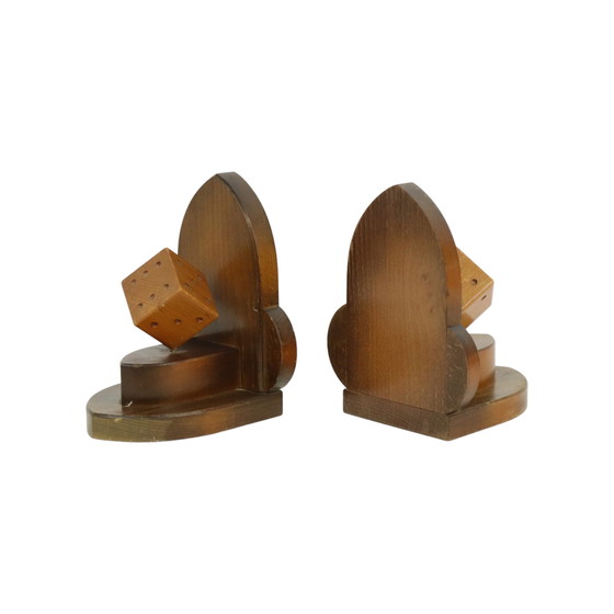 Image 1 of Wooden Dice Bookends