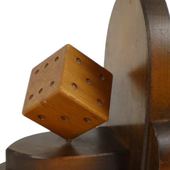 Image 1 of Wooden Dice Bookends